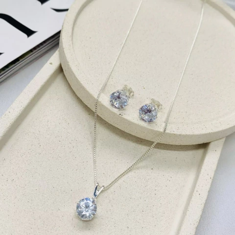 Conjunto Ponto de Luz Redondo Prata - comprar online