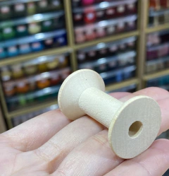 Image of Wooden Spools for Thread and Ribbon