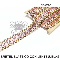 GALON BRETEL ELASTICO CON LENTEJUELA - AWAK