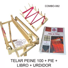 TELAR DE PEINE 100 CM +URDIDOR + LIBRO + PIE DE APOYO