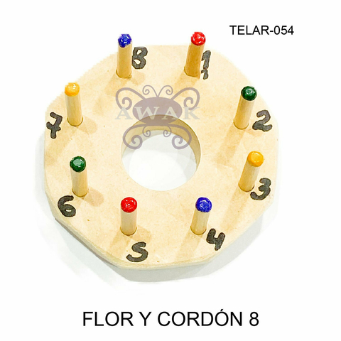 TELAR FLOR Y CORDÓN - 8 CLAVIJAS