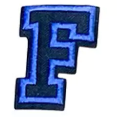 APLIQUES BORDADO LETRAS AZULES