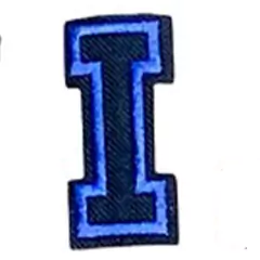 APLIQUES BORDADO LETRAS AZULES - AWAK