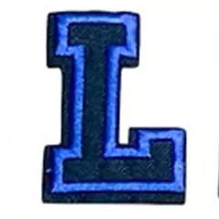 APLIQUES BORDADO LETRAS AZULES