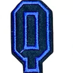 APLIQUES BORDADO LETRAS AZULES