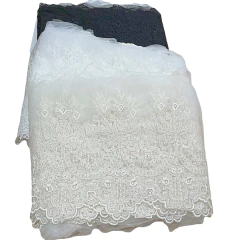 Image of Tul Bordado Victoria - Elegant Art Nouveau Embroidered Tulle