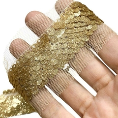 LENTEJUELAS GLITTER BORDADA EN TUL - comprar online