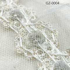 ORGANZA BORDADA CON PERLAS Y LENTEJUELAS - AWAK