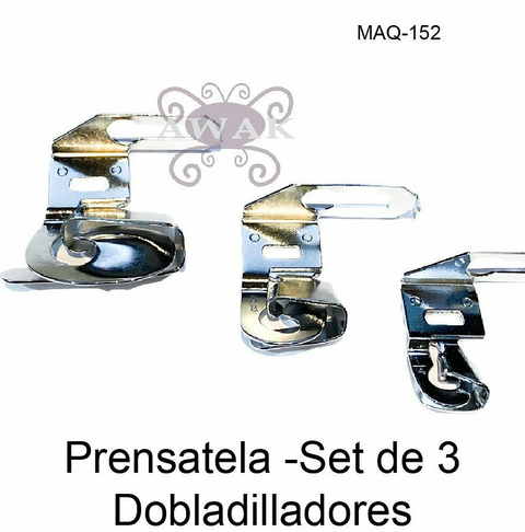 PRENSATELA SET DE 3 DOBLADILLADORES