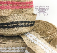 CINTA DE YUTE CON PUNTILLA - tienda online