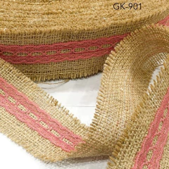 CINTA DE YUTE CON PUNTILLA