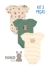 Kit 3 body em suedine manga curta Kiko Baby 13834 Verde - comprar online