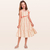Vestido midi ombro único infantil Fakini 10.24.03160 Bege / Laranja verão - Mundo Infantil SJC