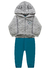 Conjunto infantil masculino jaqueta em pelinho Kiko e Kika 12168 Cinza inverno menino