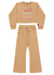 Conjunto infantil feminino em moletom Kiko e Kika 12285 Bege inverno