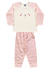 Pijama infantil feminino em plush kiko e Kika 12542 Rosa inverno