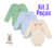 Kit 3 Bodys manga longa em suedine Kiko Baby 12880