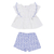 Conjunto Kiki Xodó bebê menina 1500019 Off White / Azul - comprar online