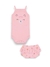 Conjunto body e shorts bebê menina Kiko Baby 13471 Rosa