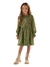 Vestido manga longa infantil menina Kiki Xodó 3100169 Verde inverno - comprar online
