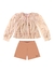 Conjunto infantil menina Kiki Xodó 3500112 Salmão Inverno na internet