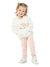 Conjunto em moletom infantil menina Vrasalon 395647 Off White - comprar online