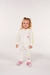 Conjunto infantil feminino em moletom Kiko e Kika 12261 Off White inverno