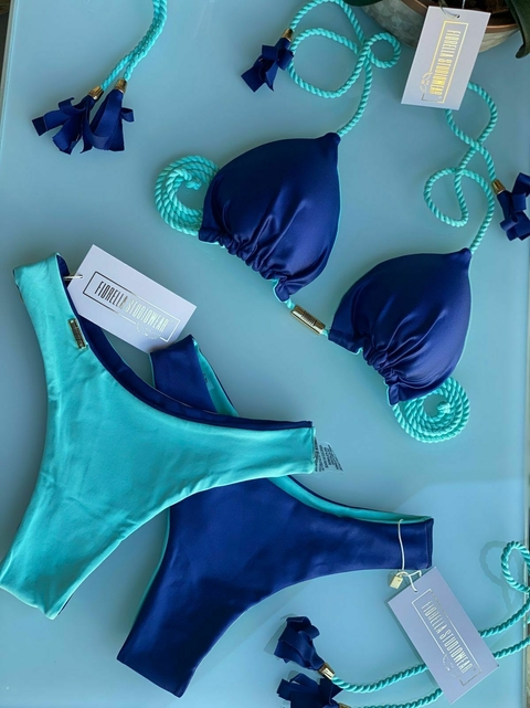 Biquíni Camélia Azul Marinho/Verde Água