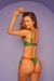 Biquíni Meia Taça Recortes Verde/Laranja - Glamour Boutique Moda Praia