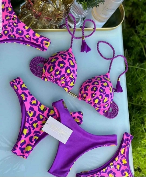 Biquíni Camélia Animal Print Pink/Purple