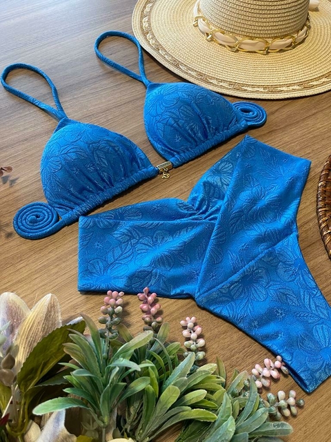 Biquíni Lipo Texturizado Azul