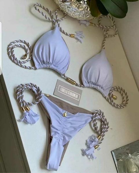 Biquíni Geovanella Glow Branco/Dourado