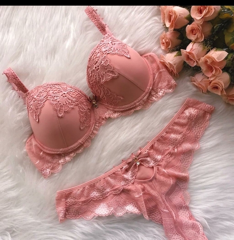 Conjunto Beatriz Guipure Rosé