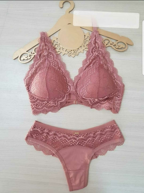 Conjunto Cropped Selena Rosa Queimado