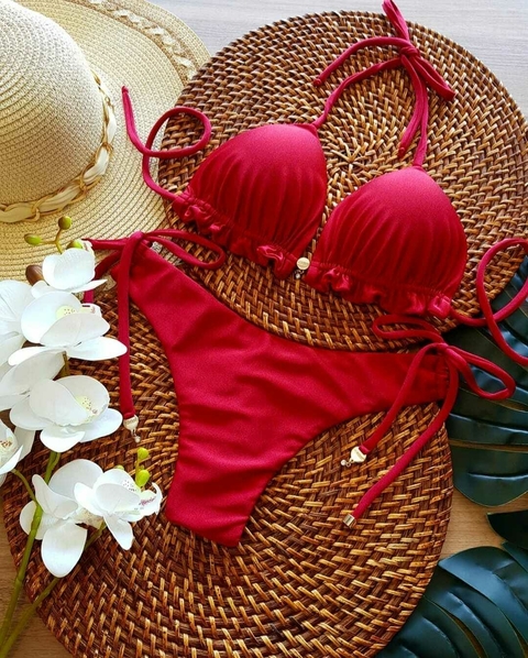 Biquíni Cortininha Vermelho