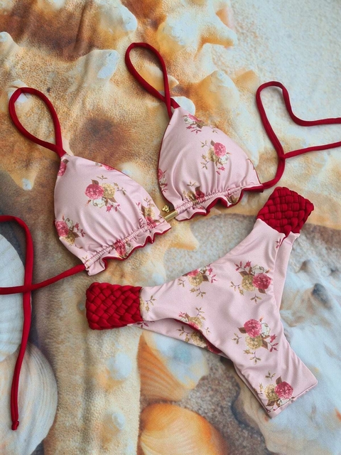 Biquíni Trança Rose Floral - comprar online