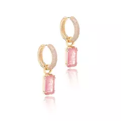 Brinco De Argola Quartzo Rosa - Sagrado Feminino | Joias e Semijoias 