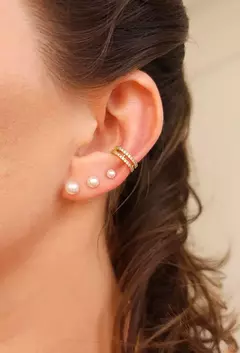 Brinco de Perolas Banho de ouro 18k