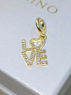Berloque Love Inspiração Pandora Banhado a Ouro 18k