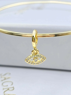 Berloque Olho Grego Pingente Pandora Banho Ouro 18k