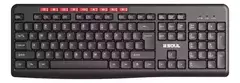 Teclado inalámbrico Soul OW100 con diseño compacto y teclas rojas.