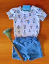 Conjunto Body e Short Balãozinho Algodão Egípcio