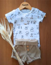 Conjunto Cachorrinho Algodão Egípcio com Short Moletinho