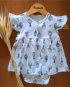 Vestido com Body e Pom-pom em Algodão Egípcio