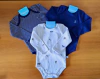 Kit 3 bodys Manga Longa Azul Escuro