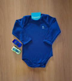 Kit 3 bodys Manga Longa Azul Escuro - A melhor loja de roupas para seu Bebê | Pequenize