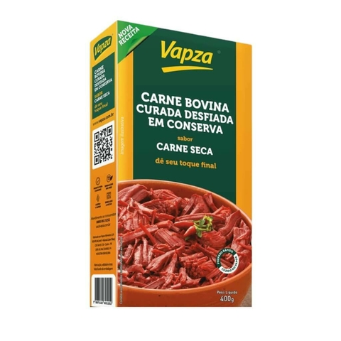 Carne Bovina Curada Desfiada Sabor Carne Seca Vapza 400g