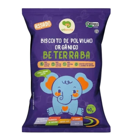 Biscoito de Polvilho Orgânico Beterraba Crilancha 40g - comprar online