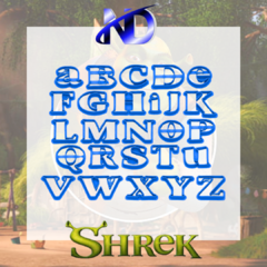CORTADOR ALFABETO SHREK- LETRAS MINUSCULAS