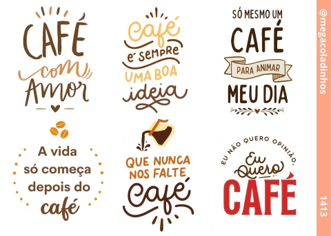Café com amor - Cartelinha Adesivo Dtf UV para Objetos